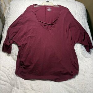 Women's Boutique + 3X Burgundy Top